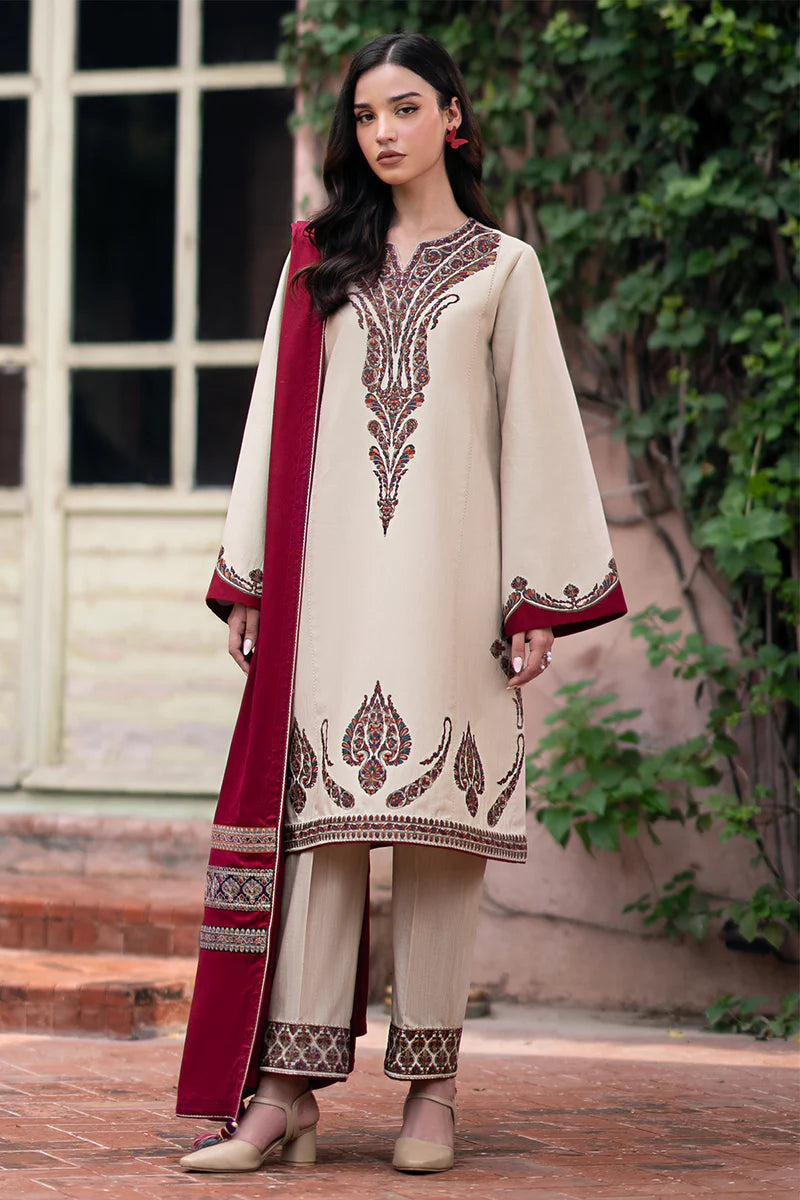 Jazmin Dhanak 3PC Embroidered With Digitak Printed Wool Shawl-252