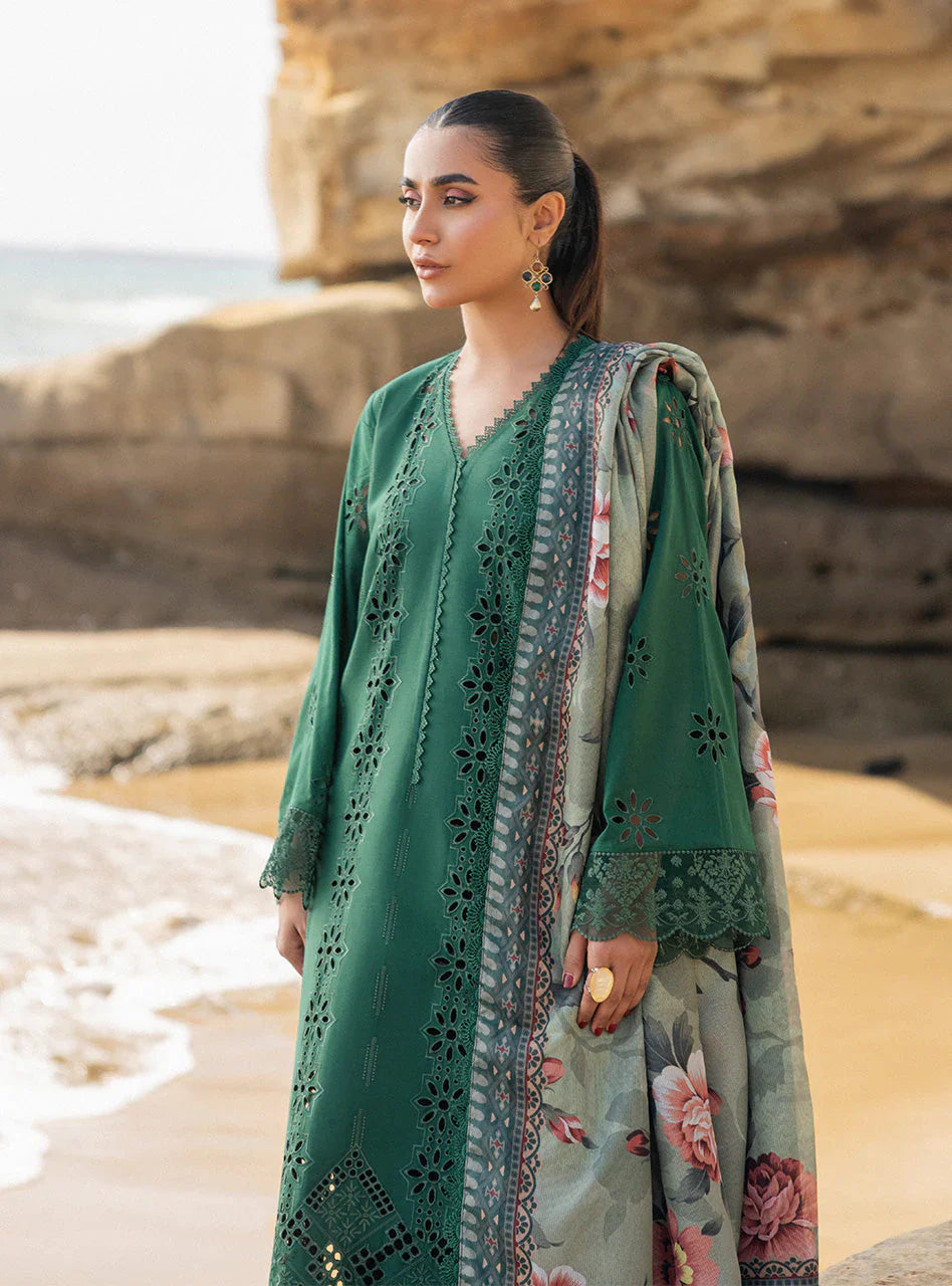 ZAINAB CHOTTANI 3PC Luxury Lawn Chikankri Embroidered With Printed Dupatta-453