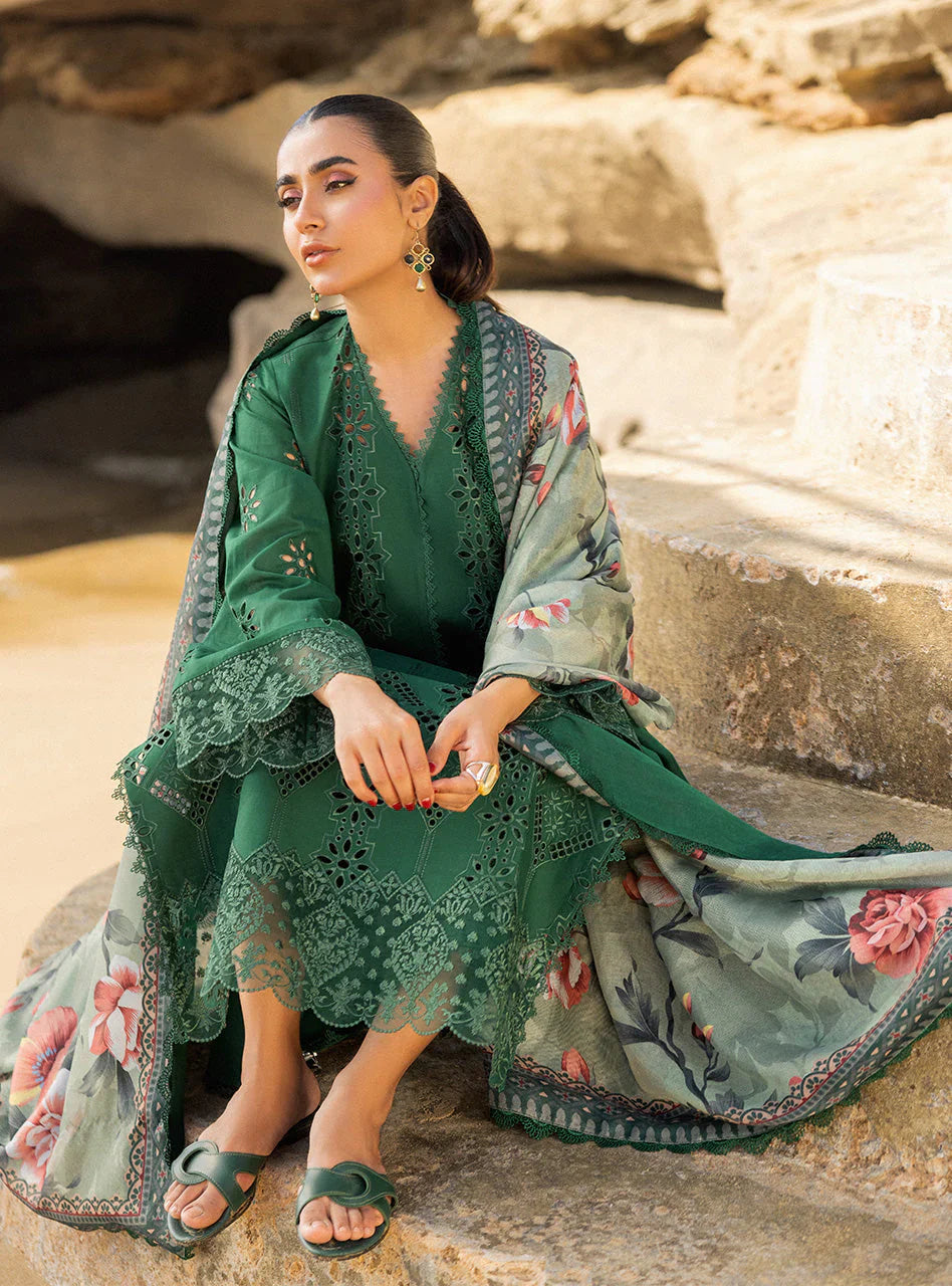 ZAINAB CHOTTANI 3PC Luxury Lawn Chikankri Embroidered With Printed Dupatta-453