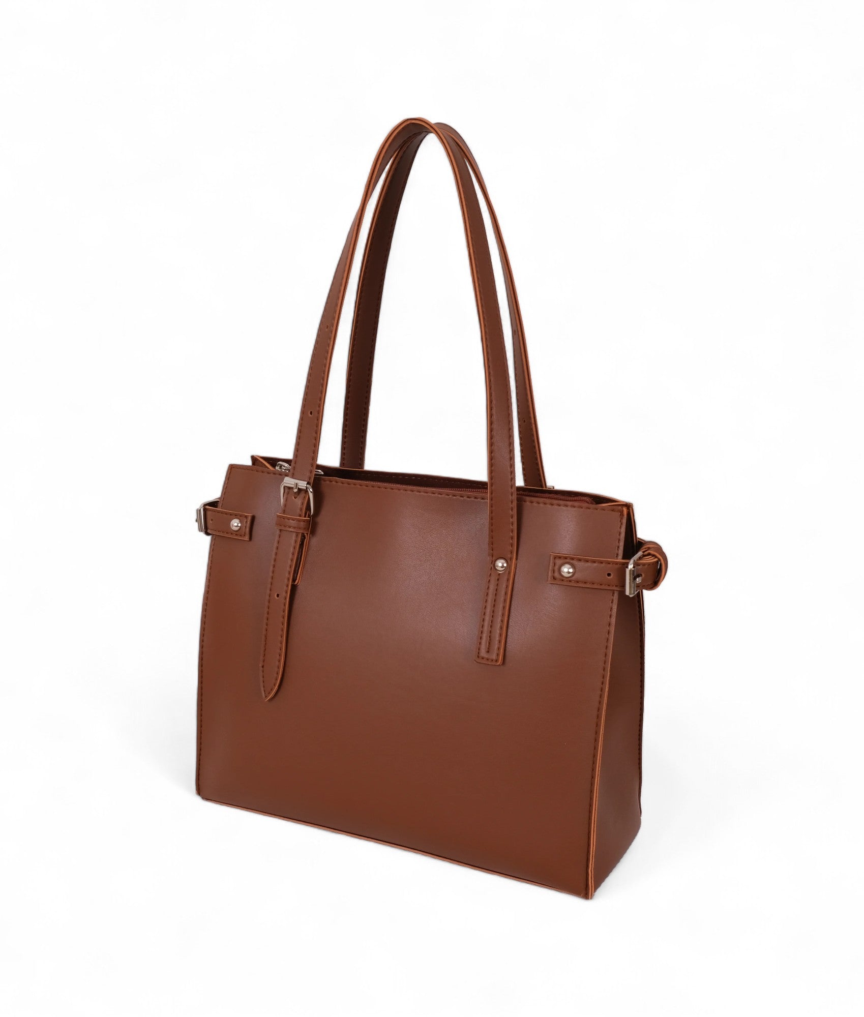 Brown satchel tote bag