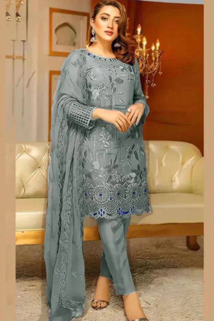 Mushq Linen 3PC Embroidered-219