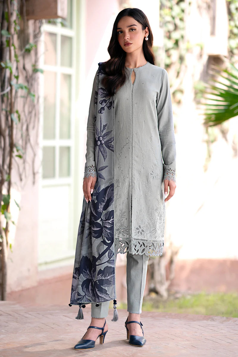 Jazmin Dhanak 3PC Embroidered With Digital Printed Wool Shawl-284