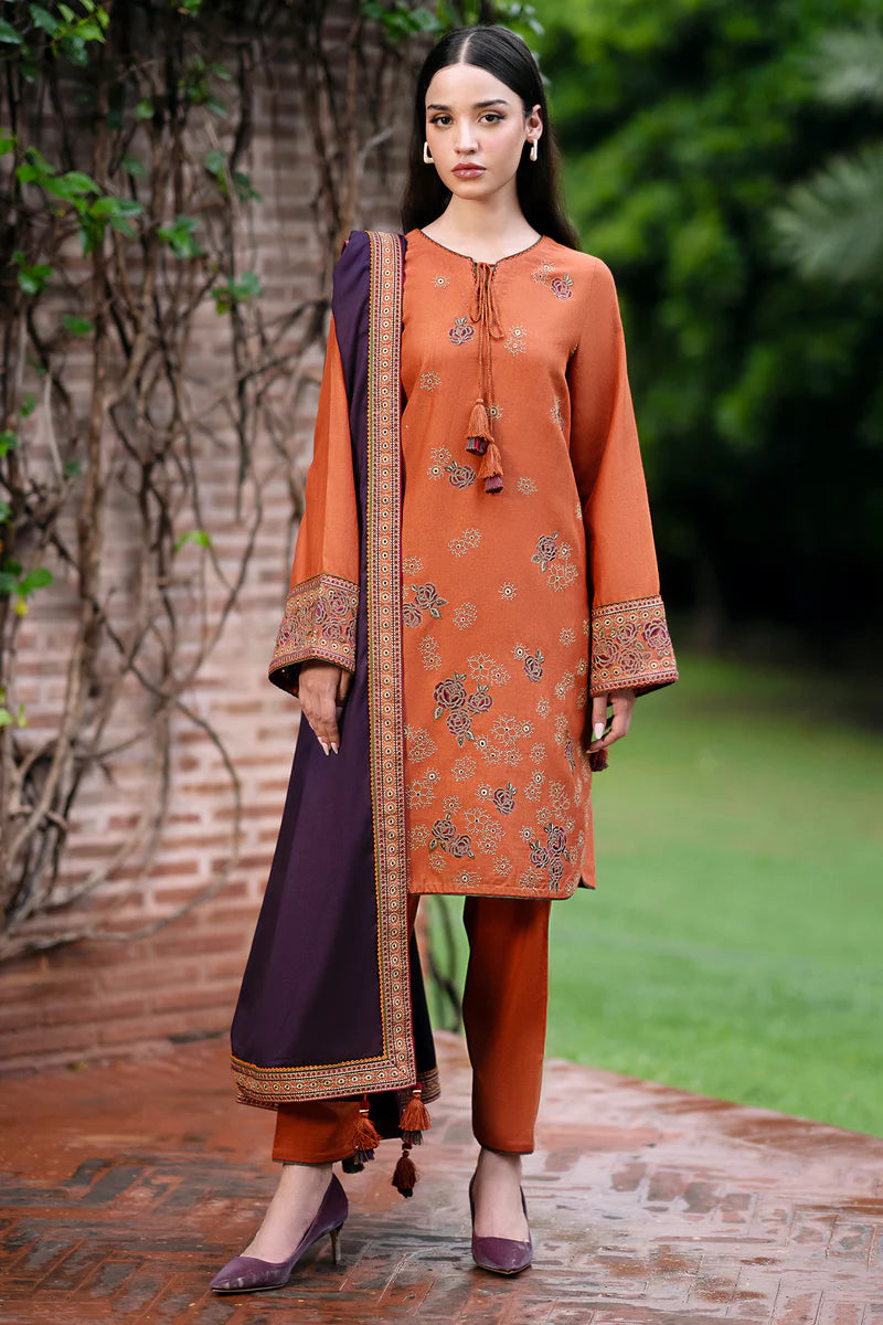 JAZMIN 3PC Dhanak Embroidered Shirt With Dhanak Embroidered Dupatta-221