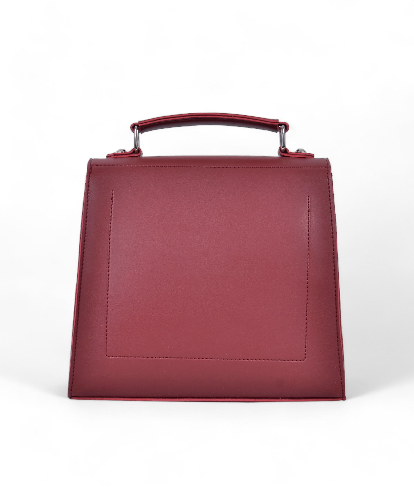 Maroon Push-Lock Messenger Bag