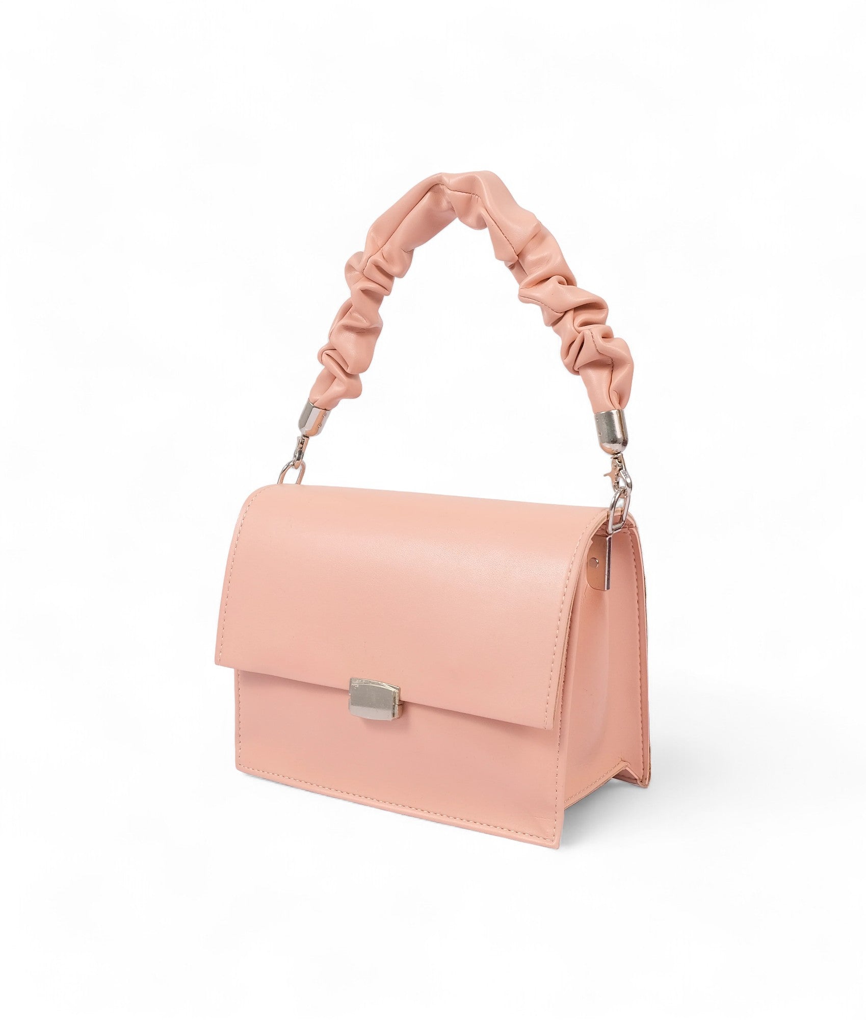 Peach Top-Handle Mini Cross-Body Bag