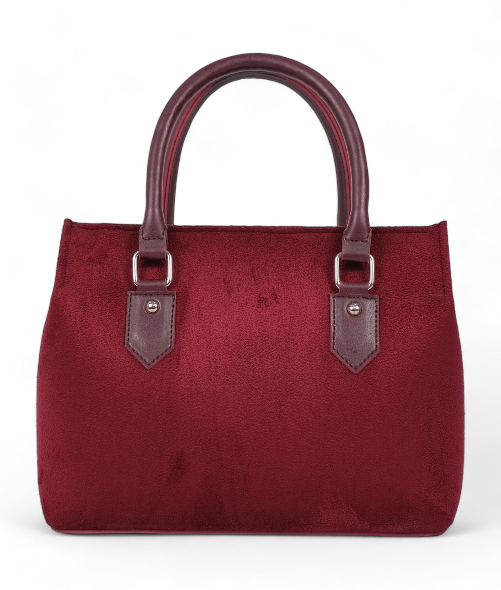 Burgundy Suede Small Satchel Bag