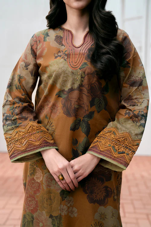 BAROQUE 3PC KARANDI PRINTED SHIRT WITH KARANDI PRINTED DUAPTTA AND TROUSER-813