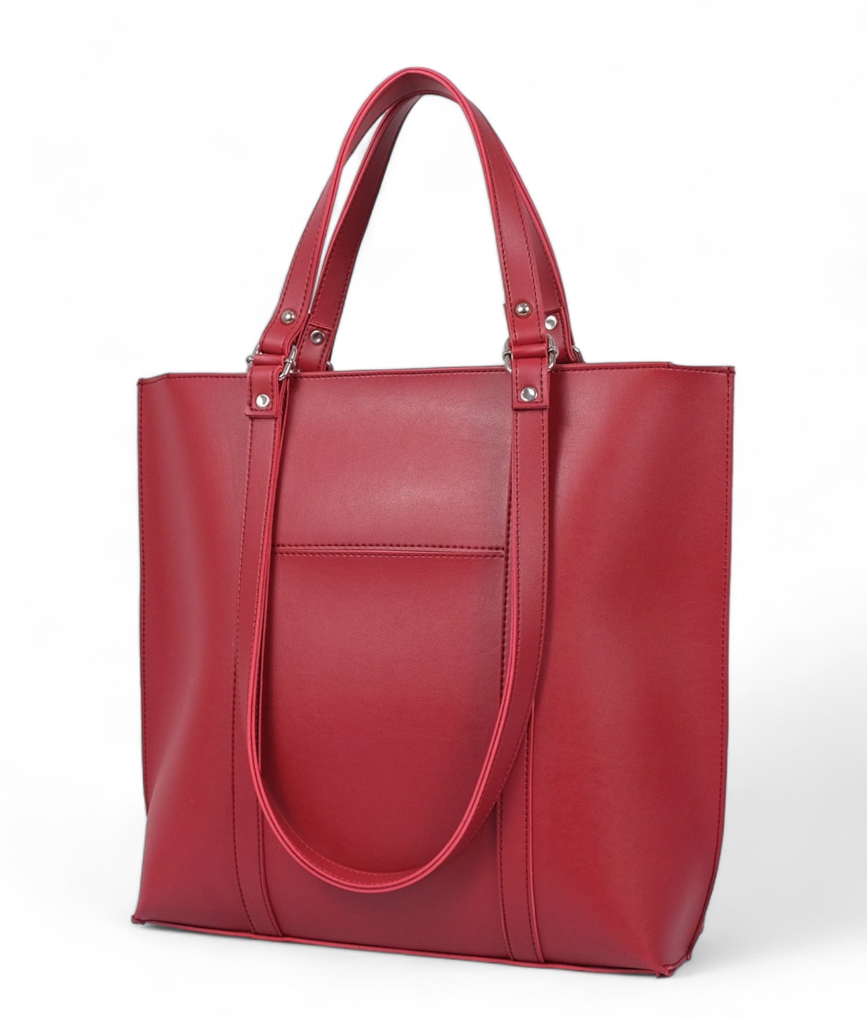 Red Double Handle Tote Bag