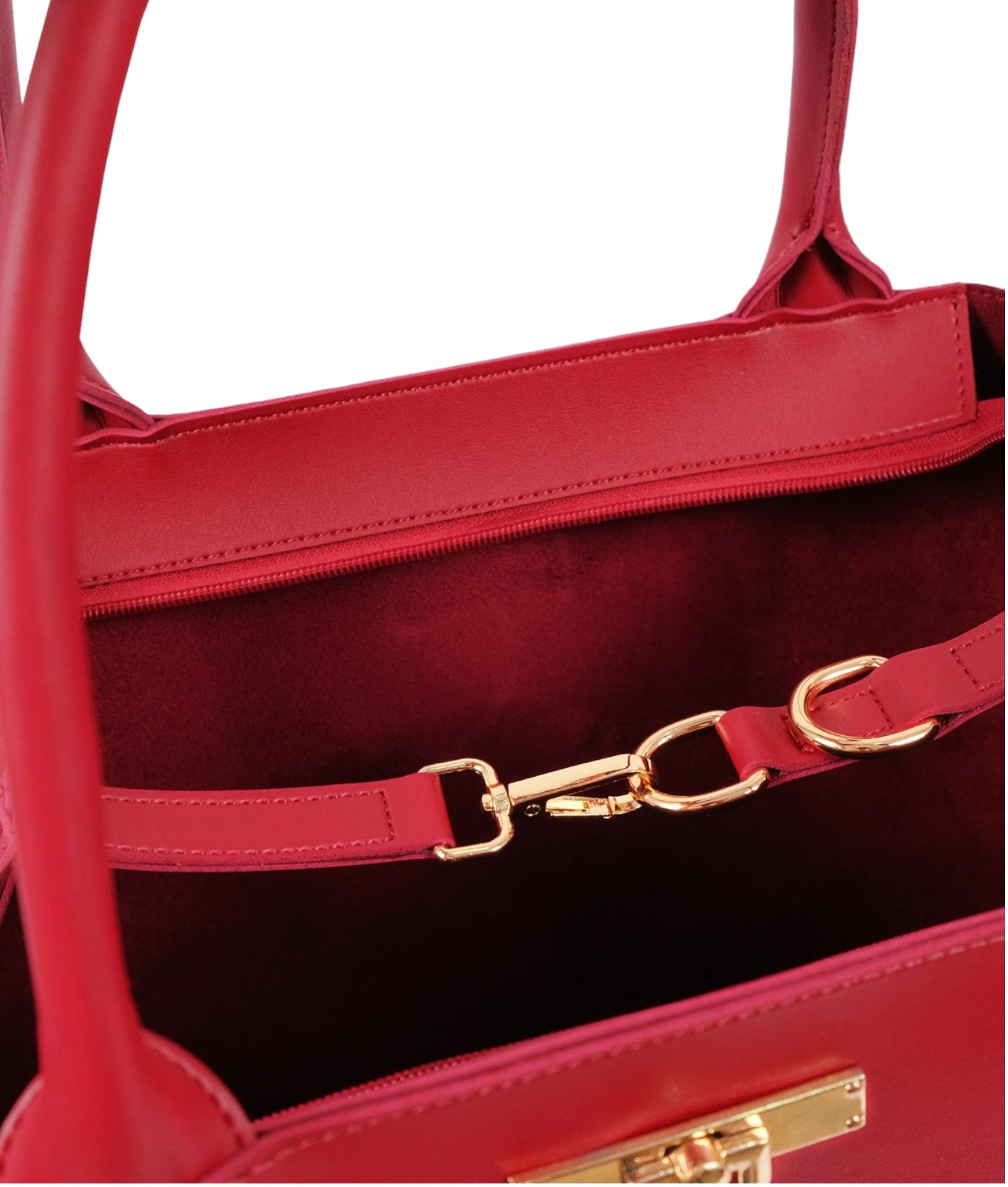 Red Zipper Tote Bag