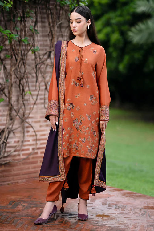 JAZMIN 3PC Dhanak Embroidered Shirt With Dhanak Embroidered Dupatta-221