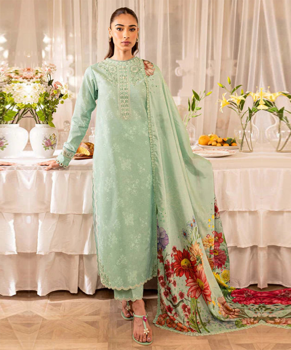 Mushq Dhanak 3PC Embroidered With Digital Printed Dupatta-121