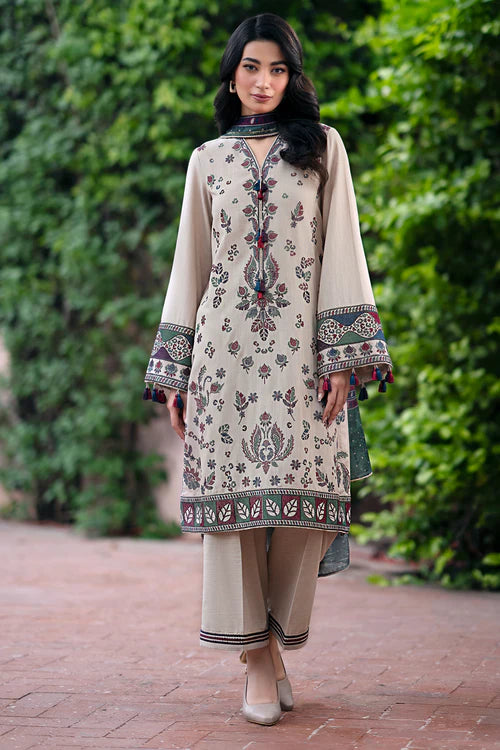 JAZMIN 3PC Khaddar Embroidered Shirt With Printed Dupatta-210