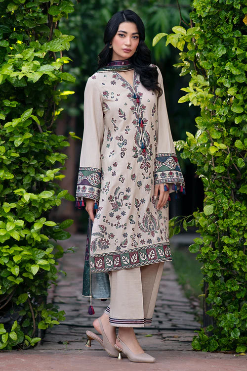 JAZMIN 3PC Khaddar Embroidered Shirt With Printed Dupatta-210