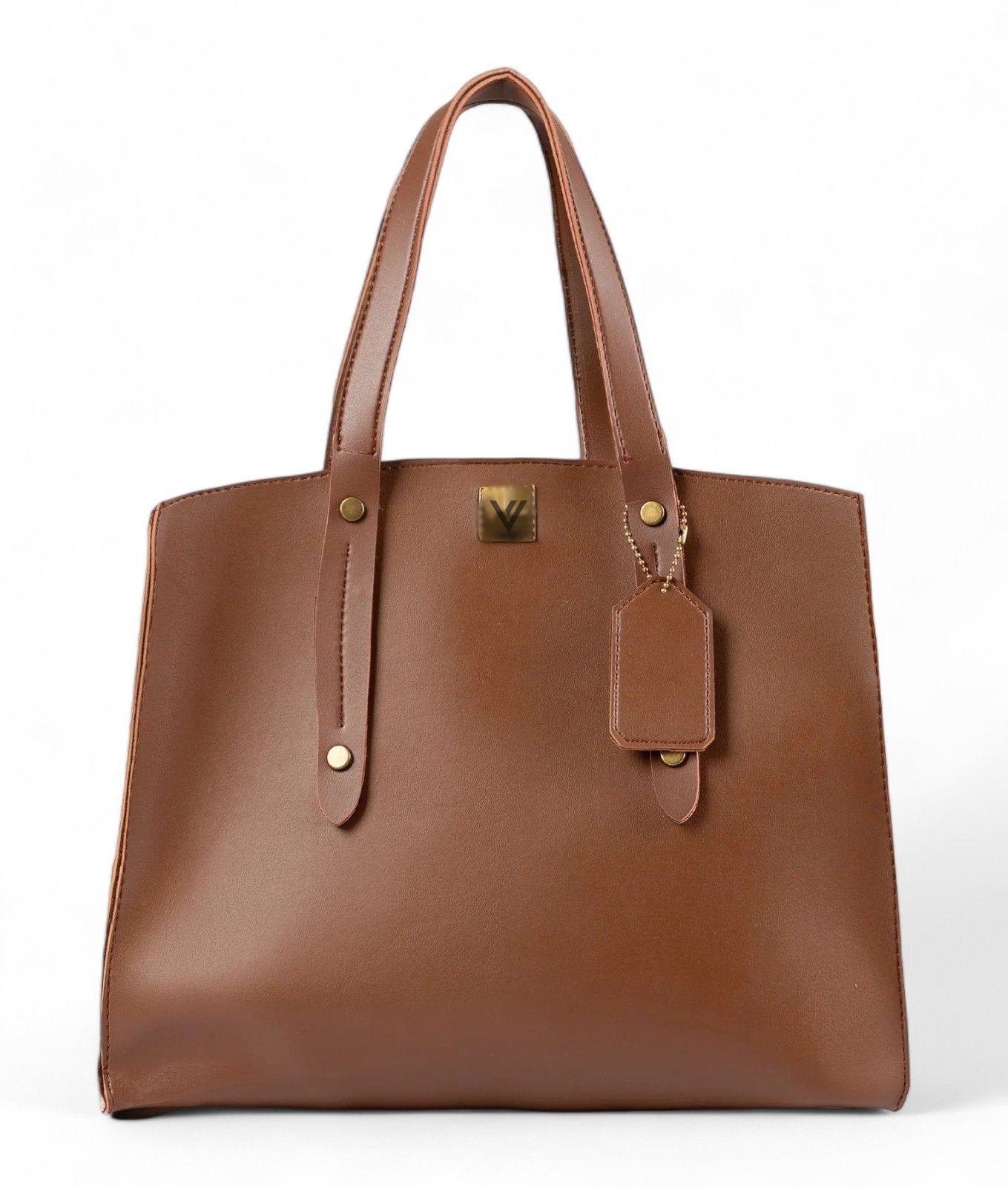 Brown Multi Compartment Satchel Bag