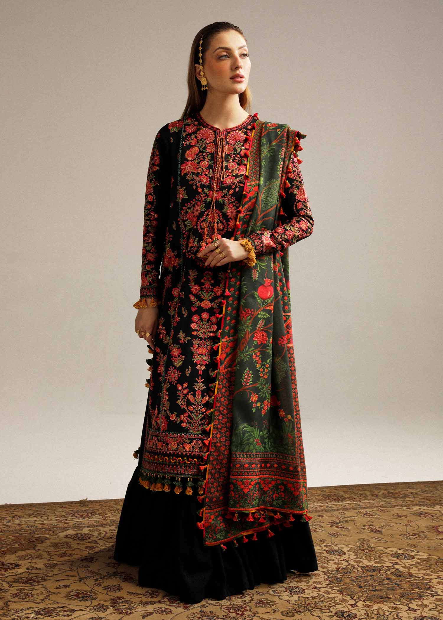 Hussain Rehar Dhanak 3PC Embroidered With Digital Printed Dupatta-173