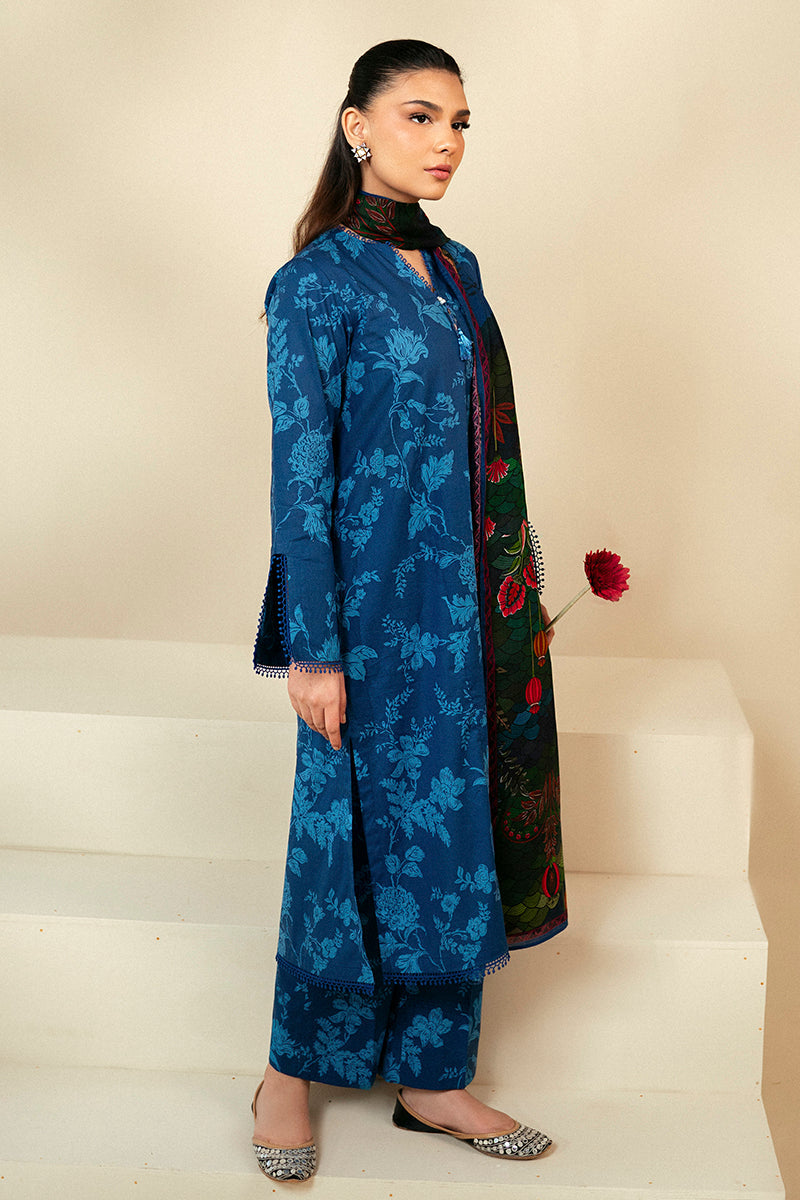 BAROQUE KHADDAR 3PC WITH KHADDAR PRINTED SHIRT & TROUSER-909