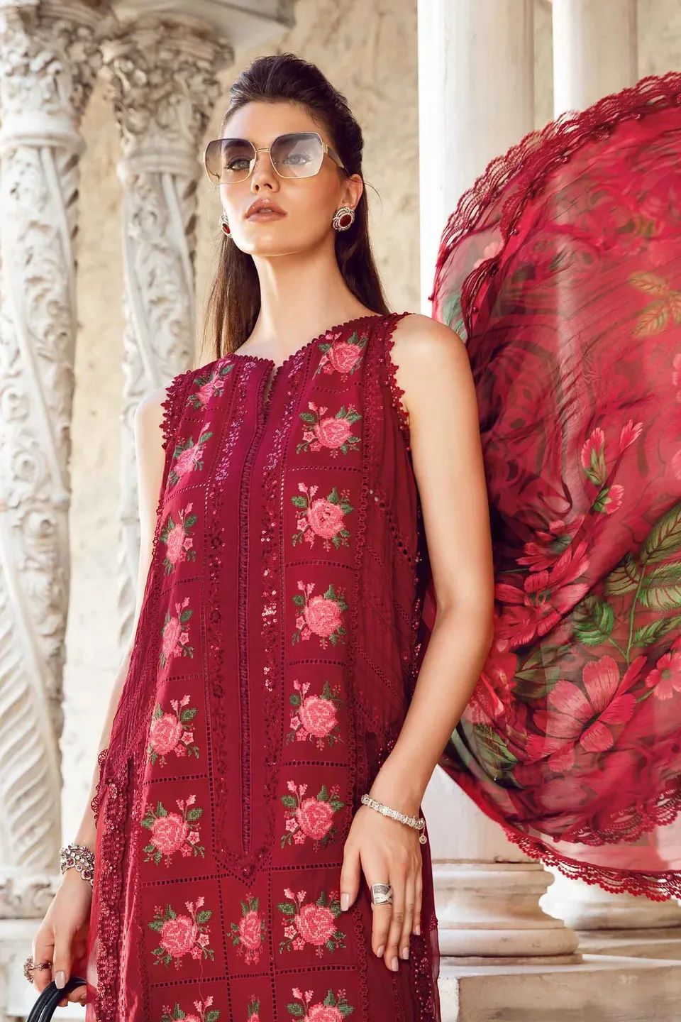 MARIA B. Embroidered 3PC LAWN - 518