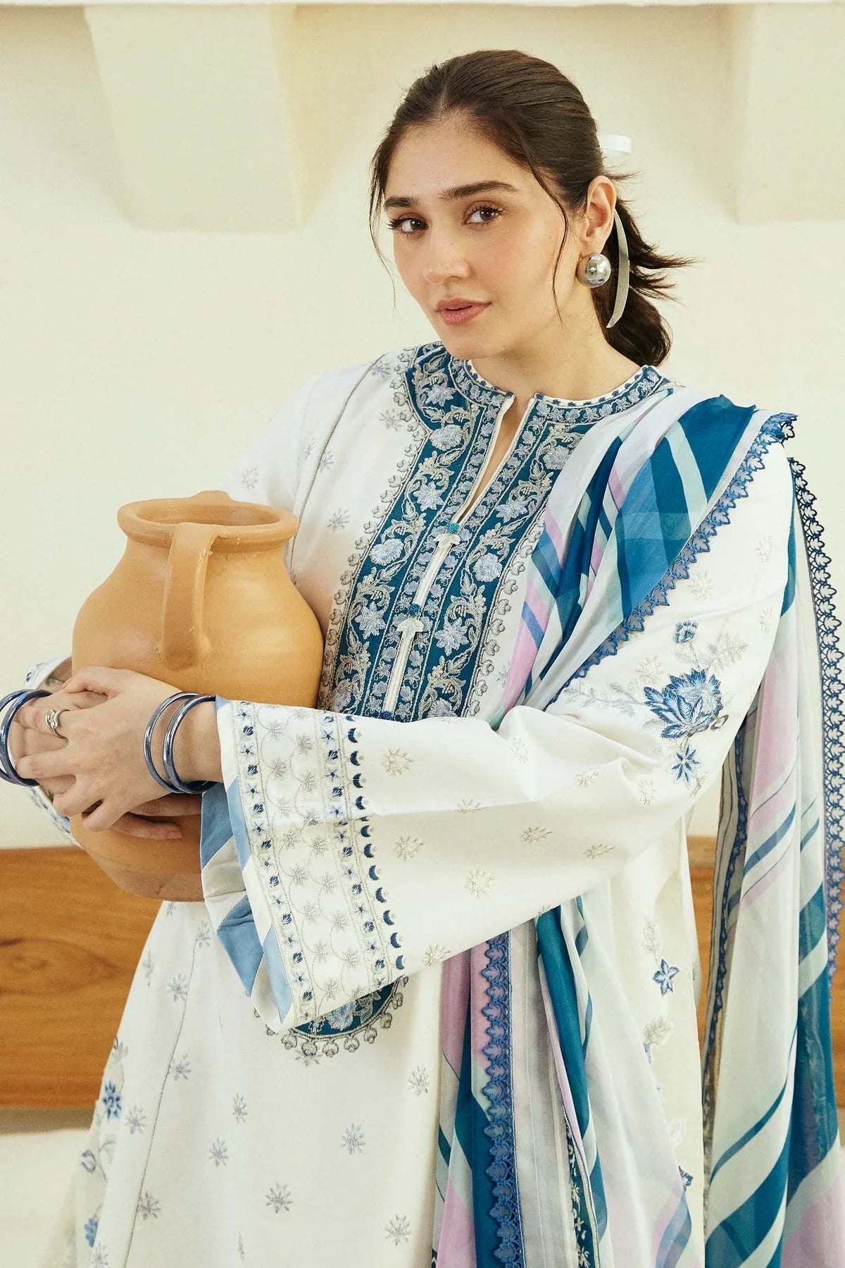 ZARA SHAHJAHAN 3PC Lawn Embroidered Shirt With Printed Dupatta-492