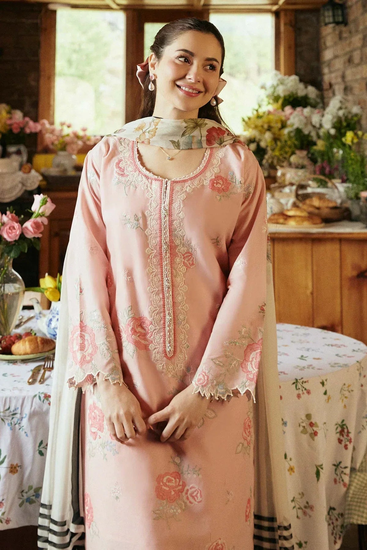 ZARA SHAHJAHAN 3PC Lawn Embroidered Shirt With Printed Dupatta-502