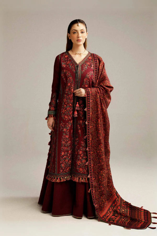 Hussain Rehar Dhanak 3PC Embroidered With Digital Printed Dupatta-172