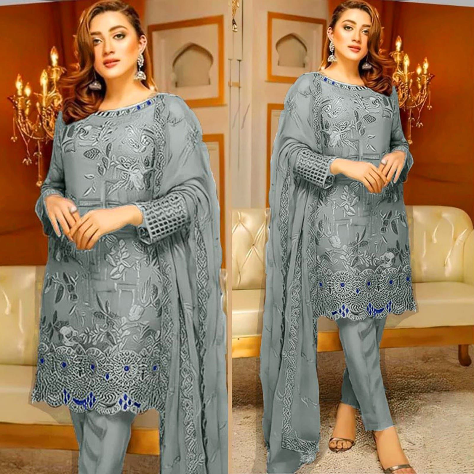 Mushq Linen 3PC Embroidered-219