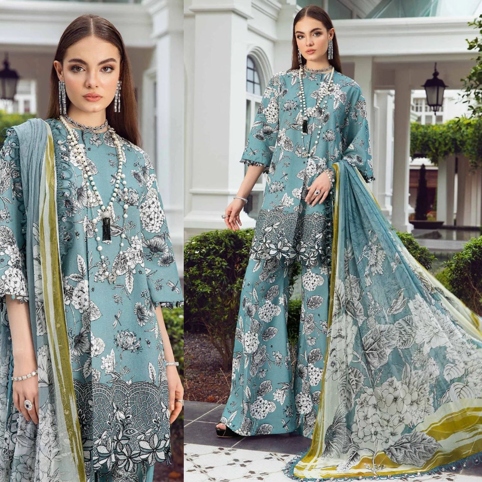 MARIA B 3PC Lawn Printed Shirt With Printed Dupatta And Trouser-772