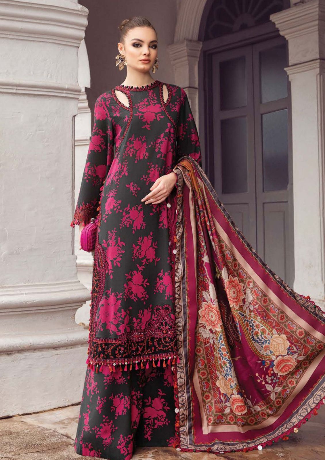 MARIA B 3PC Lawn Printed Shirt With Printed Dupatta And Trouser-779