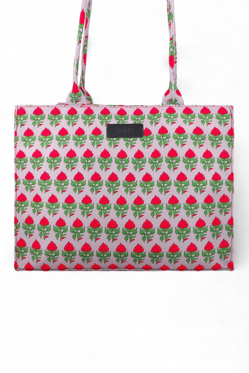 Berry Print Tote Bag