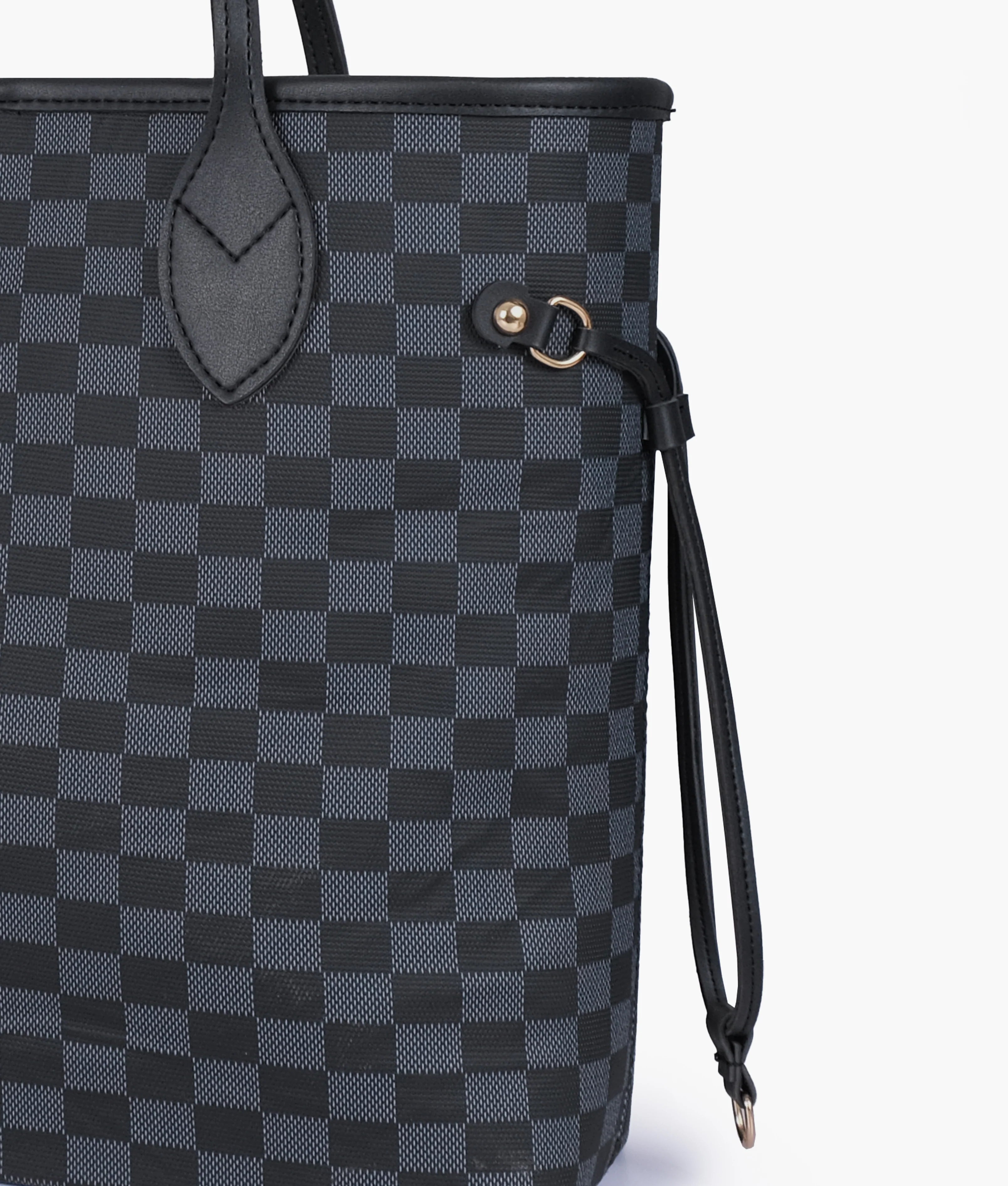 Black checkered tote bag