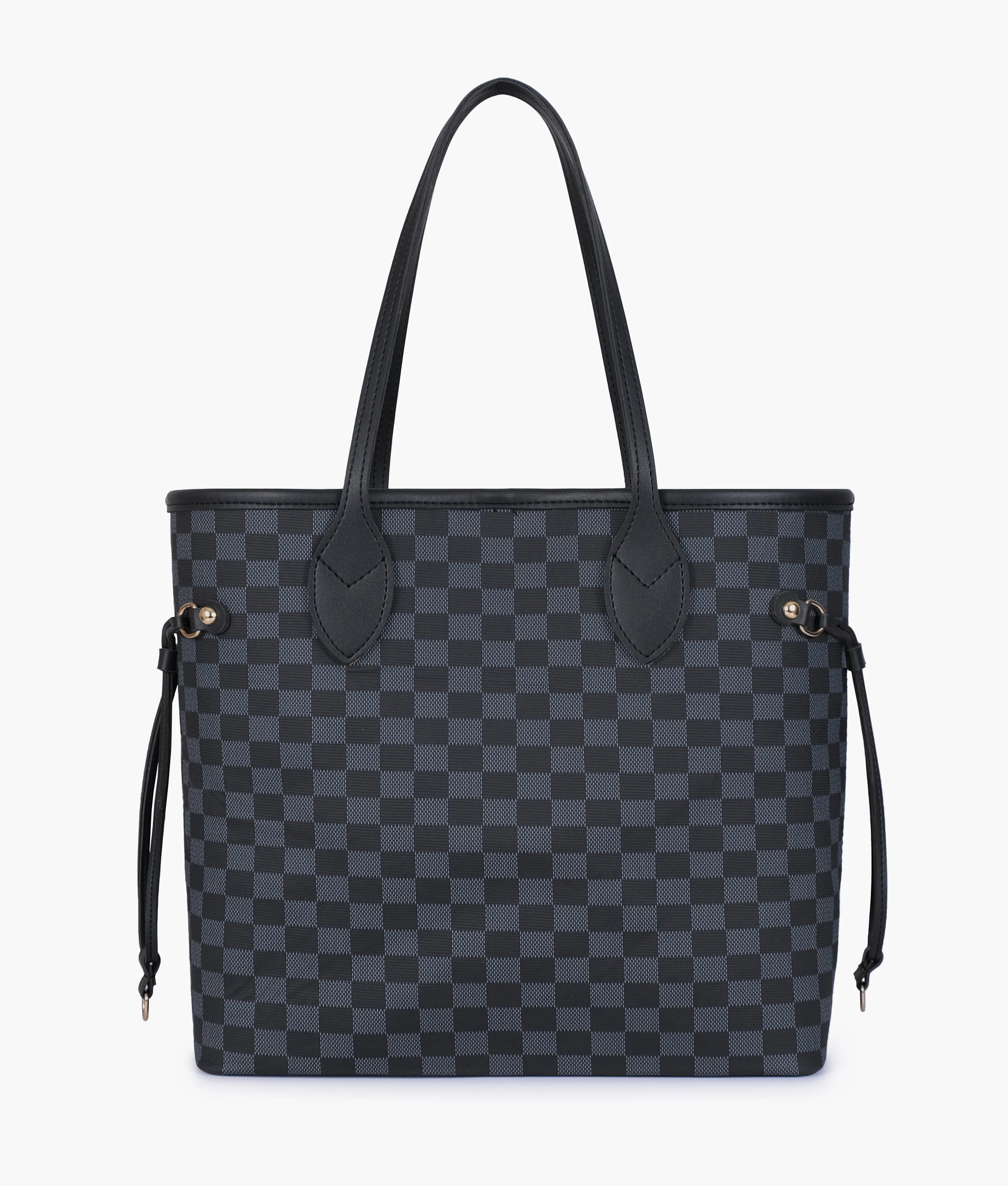 Black checkered tote bag