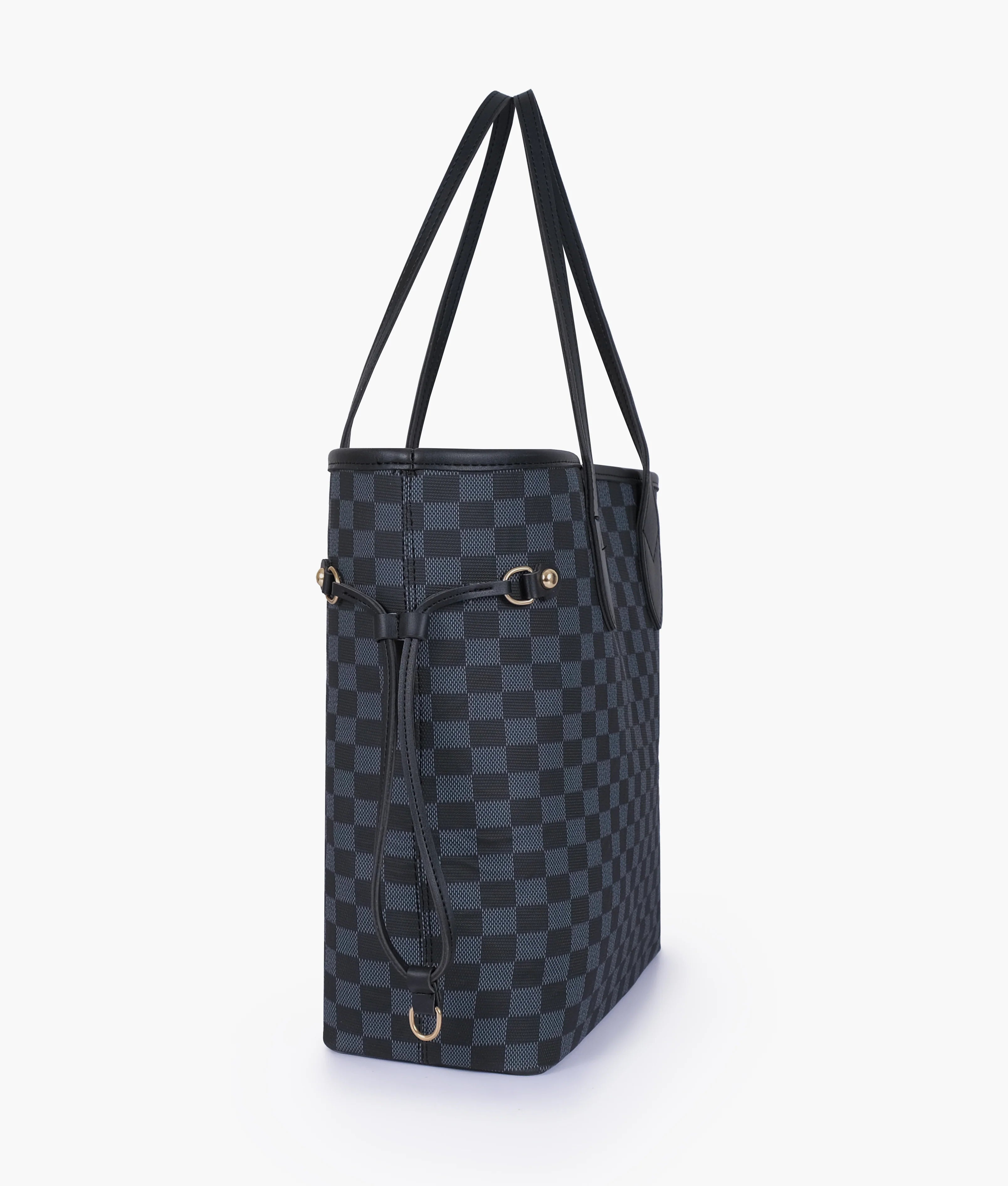 Black checkered tote bag