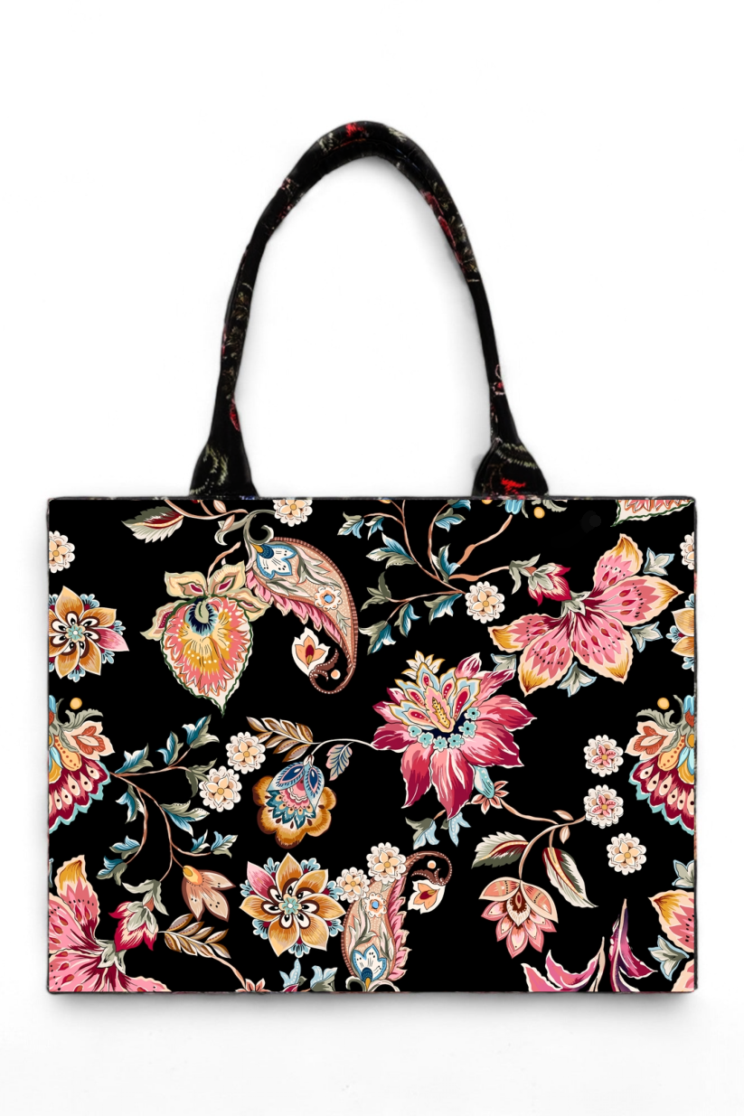 Floral Fantasy Print Tote Bag