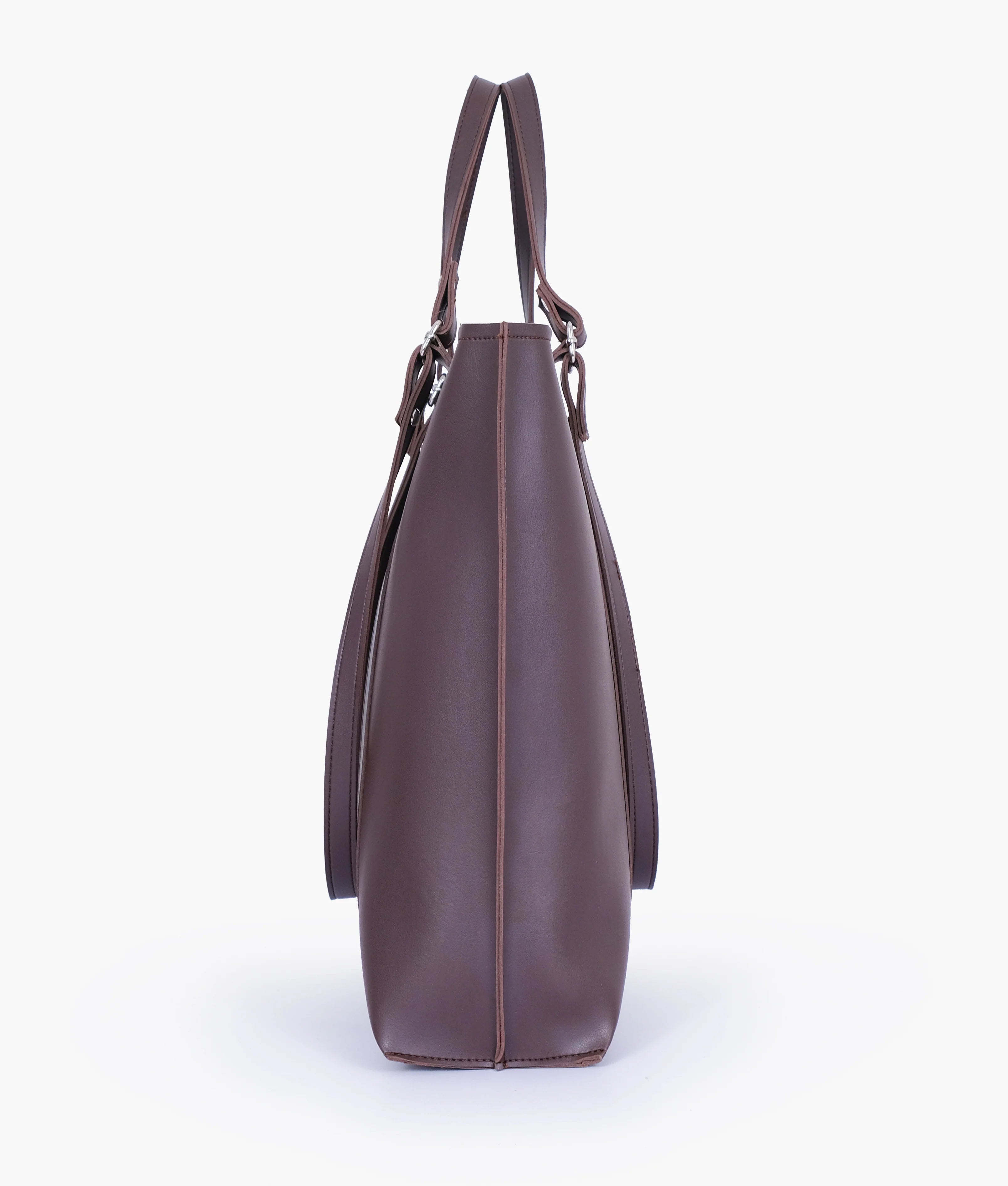 Dark Brown Double Handle Tote Bag