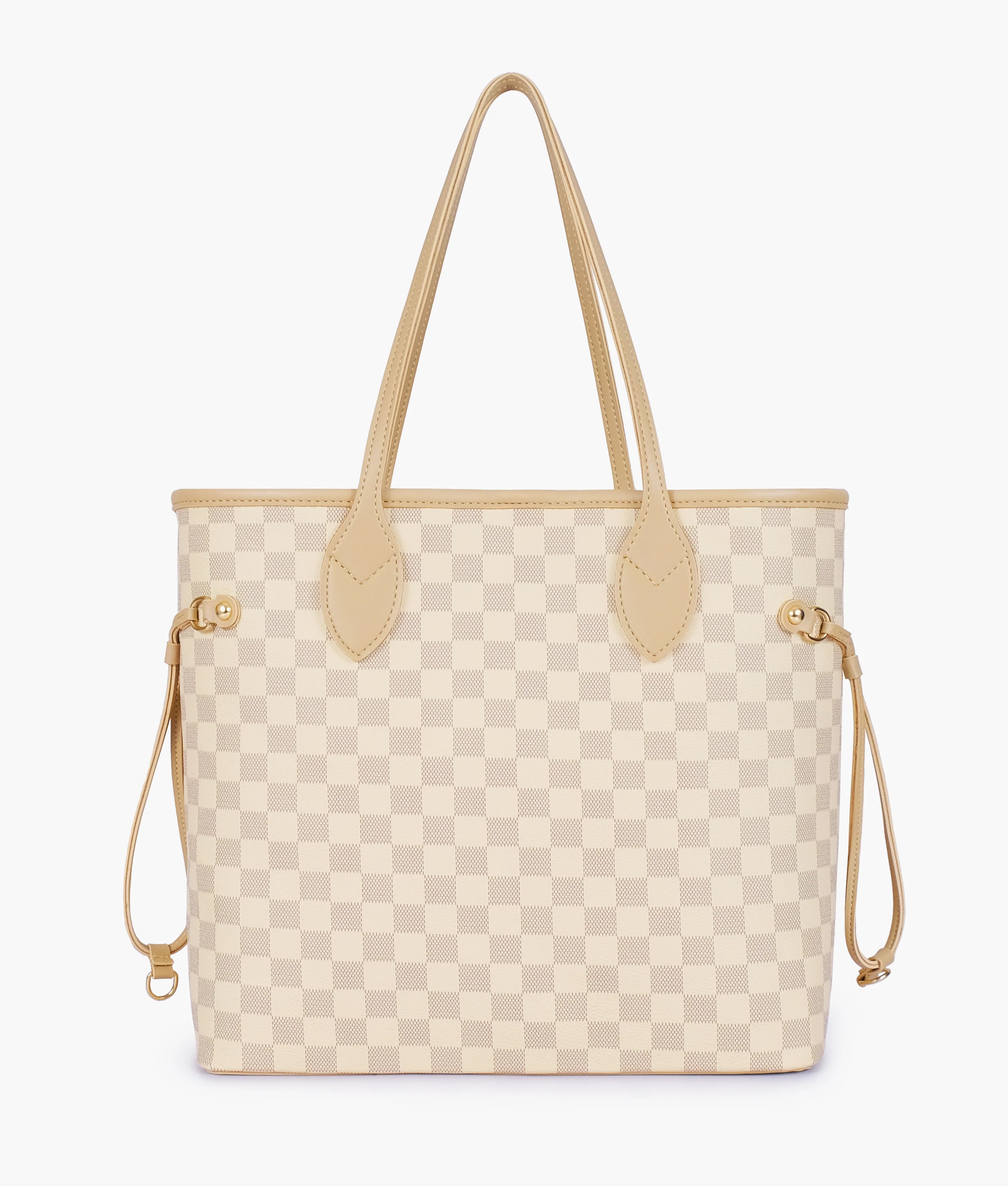 Off-white checkered tote bag